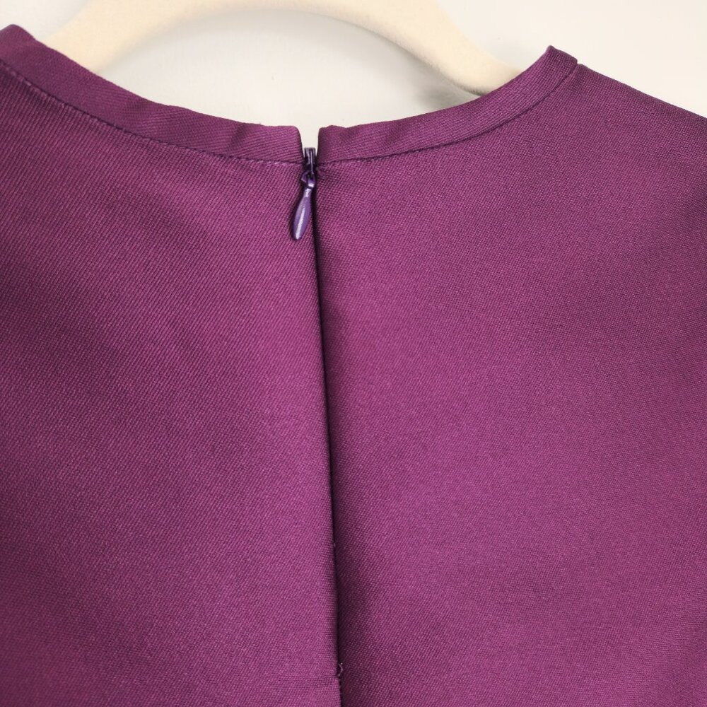 NWT Carven Size 8US Violet Short Sleeve T-shirt en mika Zipper Back Relaxed Fit - Picture 11 of 13
